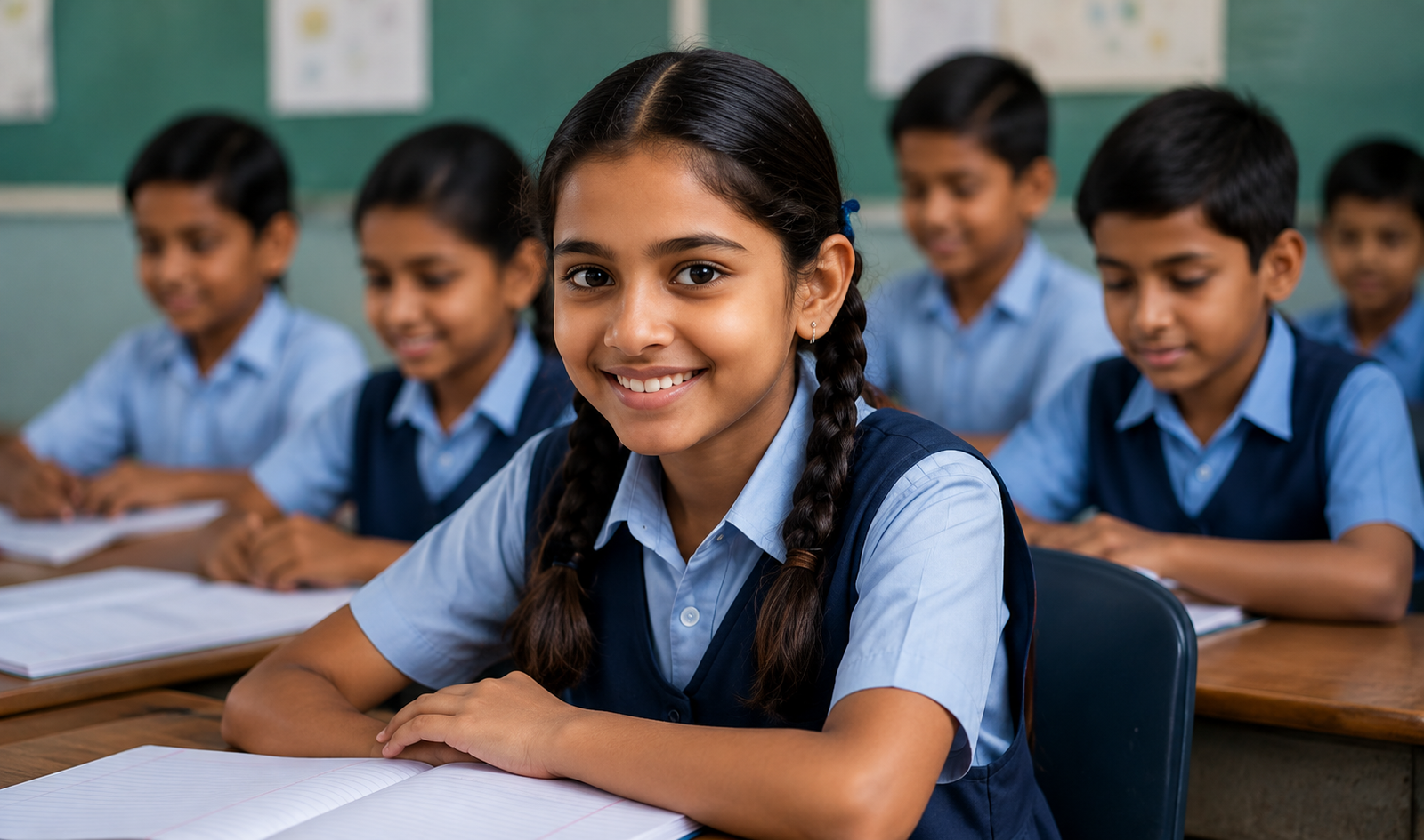 School students using digital learning