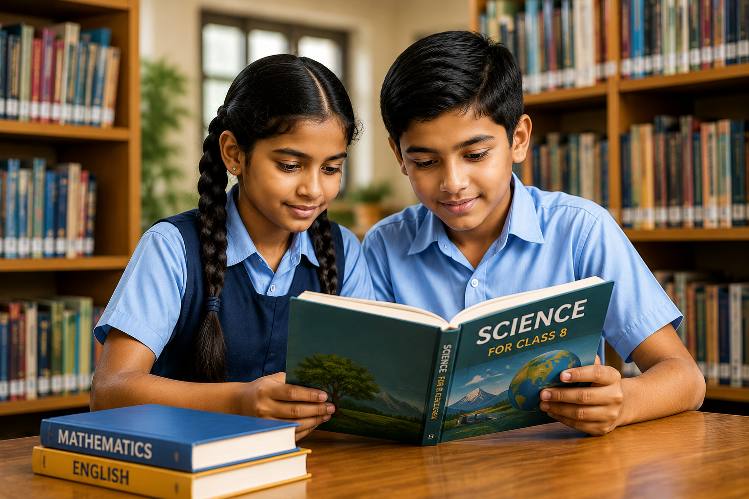 Students learning together in a school