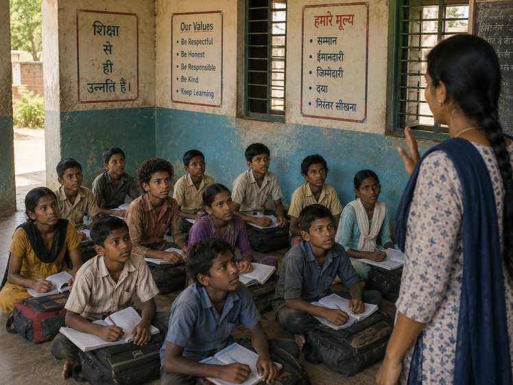 Indian school classroom